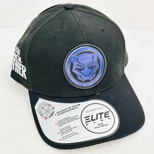 Bioworld Black Panther Logo Elite Flex Stretch Hat Cap Adjustable Snapback Black